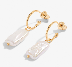 JOMA JEWELLERY LUMI PEARL GOLD HOOP EARRINGS - SOLD OUT