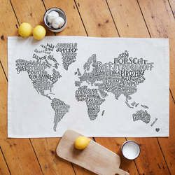 WORLD FOOD MAP TEA TOWEL