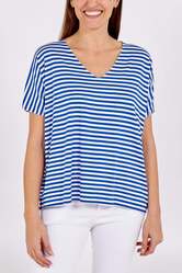 ASWAN STRIPE T SHIRT ROYAL BLUE - SOLD OUT - MORE COMING SOON