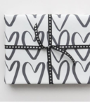 BLACK HEART WRAPPING PAPER