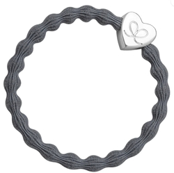 BANGLE BANDS STORM GREY WITH SILVER HEART
