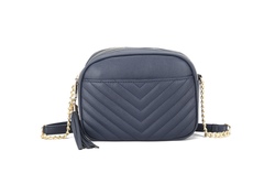 QUILTED CAMERA BAG NAVY