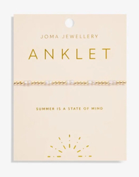 JOMA JEWELLERY PEARL ANKLET IN GOLD PLATING